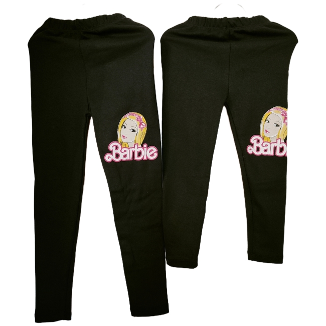 Legginsy dziecięce czarne motyw barbie 116