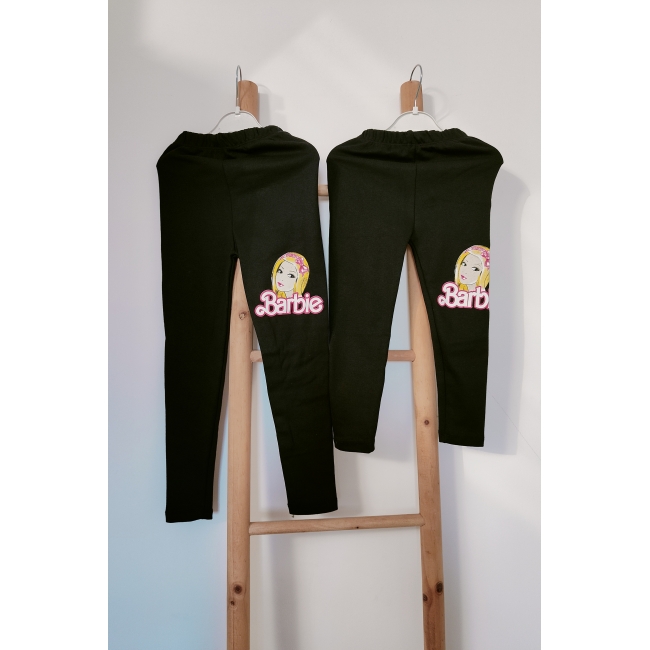 Legginsy dziecięce czarne motyw barbie 116