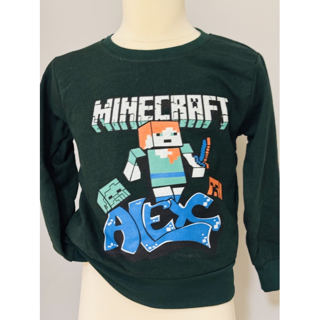 Bluza zielona motyw minecraft z bawełny 104